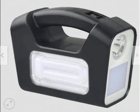 Kit Lampara De Emergencia Solar Camping Usb + 3 Ampolletas Color Negro