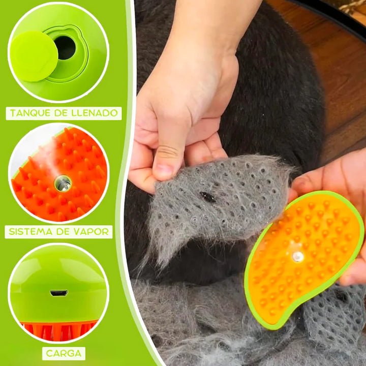 Cepillo 3 en 1 a Vapor para Mascota
