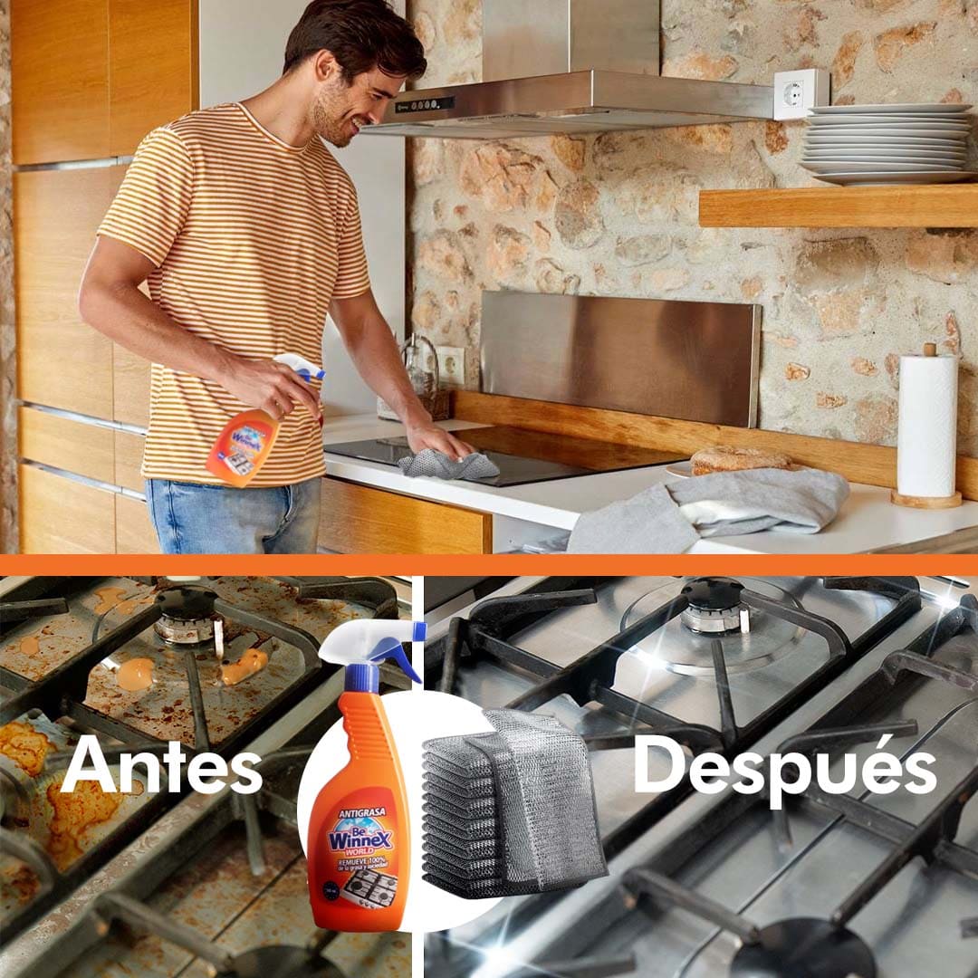 COMBO POWER CLEANING= Desengrasante + 10 Paños de acero inoxidable
