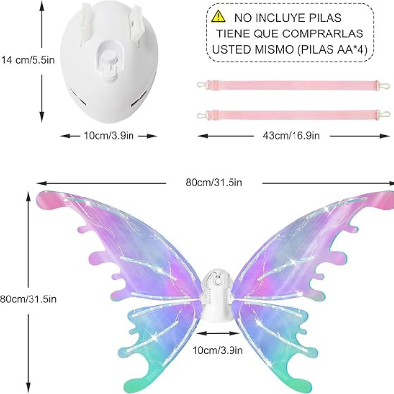 Nuevas Alas de Hada con luces y musica 🎶